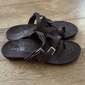 Dr. Andrew Weil 1st Ray Flexor Zone Sandals Brown Leather Sandals Size 9